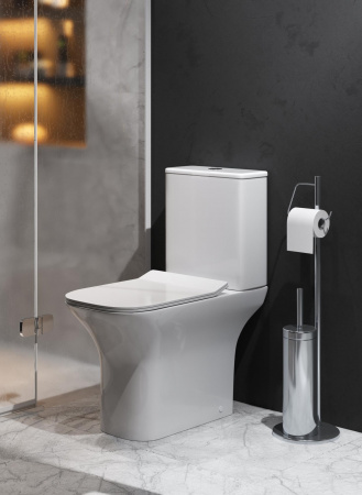 Унитаз-компакт GROSSMAN GR-4464SQ смыв ТОРНАДО, сиденье легкос-ое тонкое микролифт (640х350х800)