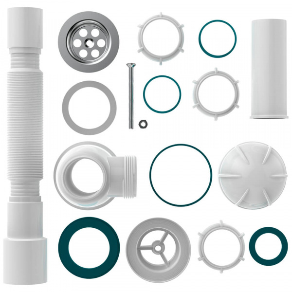 Сифон для мойки Aquant 1 1-2х40 мм B0115-30-MR комплектация