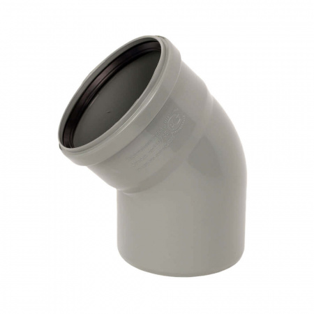 Отвод ППР Ø110мм 45° СЕРЫЙ для внутренней канализации (25)