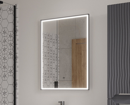 Зеркало MIRAGE 600х800мм (LED-подсветка, бесконтактный сенсорный выключатель, реверсивный крепеж)