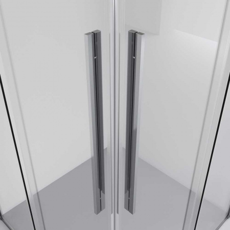 Душевой уголок 100х100х195 КВАДР без поддона профиль ХРОМ стекло (6мм) ПРОЗРАЧНОЕ NG-6624-34