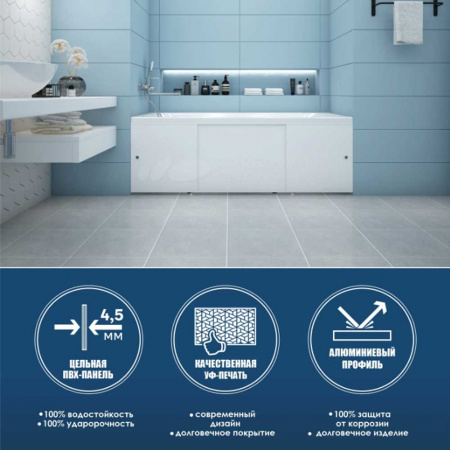 Экран под ванну ПРЕМИУМ А 1700х560 белый