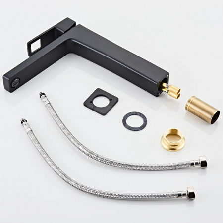 Смеситель на раковину высокий HAIBA HB11615-7 ЧЕРНЫЙ (лат., 35мм)