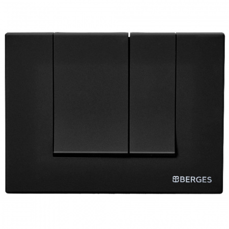 Кнопка BERGES S5 (Square) Soft Touch черная, для инсталляции NOVUM, 040045 (226х166х11мм)