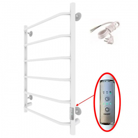 Полотенцесушитель с греющим кабелем ПЭК СП6 80х50см белый ВГП