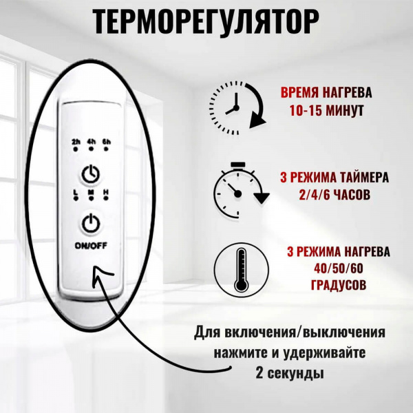 Полотенцесушитель электрический Тругор Пэк сп 6 80х50 белый