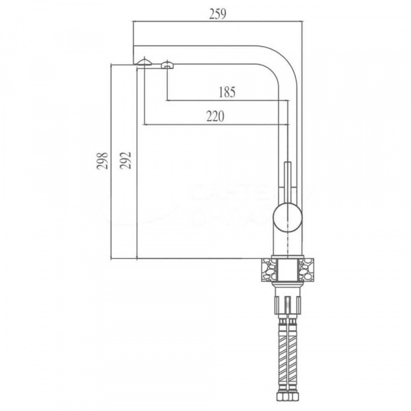 Смеситель для кухни Haiba HB70304-1 размеры Смеситель для кухни Haiba HB70304-1 размеры