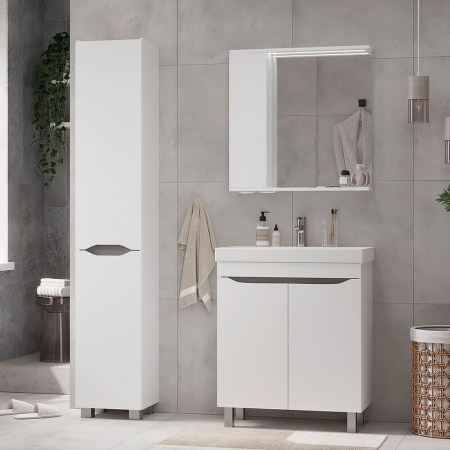 Шкаф зеркальный LAKE 70 ЛЕВЫЙ с подсветкой (700х146х700мм)