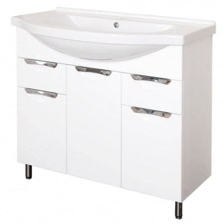 Тумба в ванную комнату ЭЛЬБРУС 90/2 врезные ручки под умывальник ЭЛЬБРУС 90