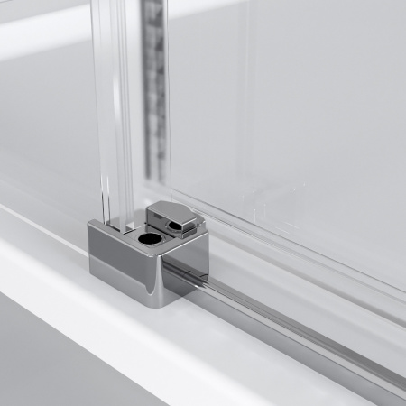 Душевой уголок 80х80х195 КВАДР без поддона профиль ХРОМ стекло (6мм) ПРОЗРАЧНОЕ NG-6628-34