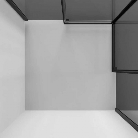 Душевой уголок 90х90х195 КВАДР без поддона профиль ЧЕРН МАТ стекло (6мм) ТОНИРОВАН NG-2829-34BLACK