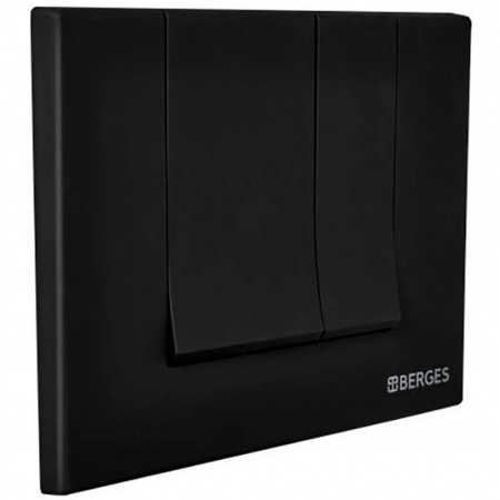 Кнопка BERGES S5 (Square) Soft Touch черная, для инсталляции NOVUM, 040045 (226х166х11мм)