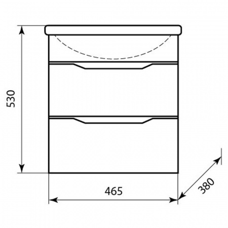 Тумба в ванную комнату подвесная КОМО 50/2 МИНОР под умывальник СОМО 50