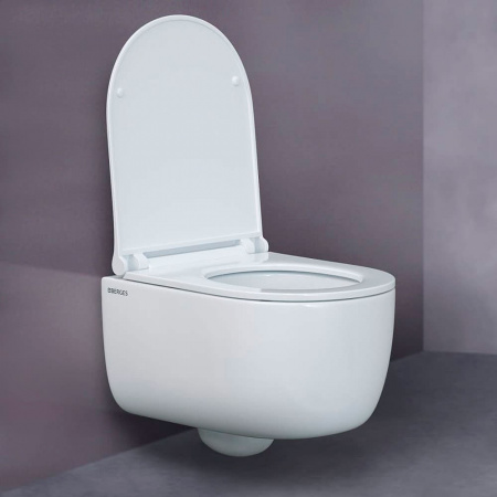 Унитаз подвесной BERGES EGO Real Rimless безободковый, сиденье легкосъемное тонкое микролифт