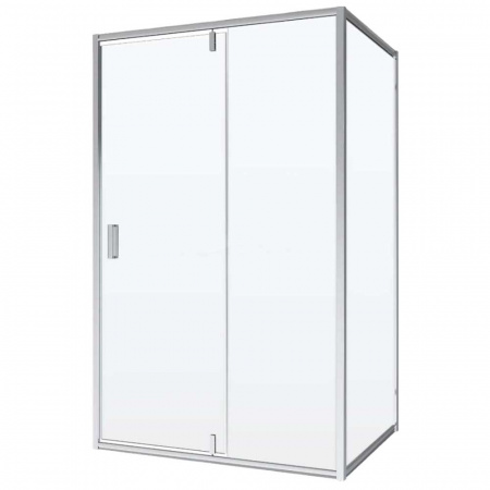 Душевое ограждение 100х100х195 без поддона профиль ХРОМ стекло (6мм) ПРОЗРАЧНОЕ NG-63-10A + A100