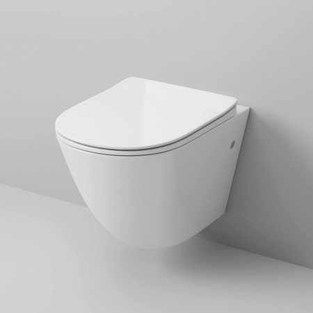 Унитаз подвесной GROSSMAN GR-4411SQ смыв ТОРНАДО, сиденье легкос-ое тонкое микролифт (520х360х375)