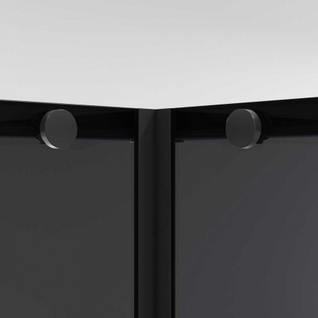 Душевой уголок 100х100х195 КВАДР без поддона профиль ЧЕРН МАТ стекло (6мм) ТОНИРОВАН NG-2824-34BLACK