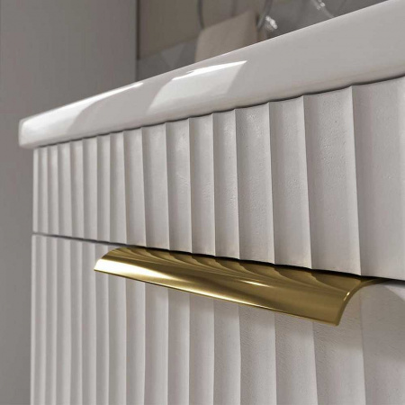 Тумба в ванную комнату LOTTY GOLD 70.2Y БЕЛАЯ- ручки ЗОЛОТО под умывальник ФОСТЕР 70