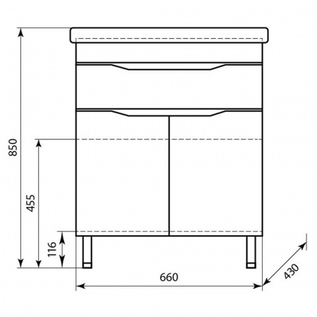 Тумба в ванную комнату КОМО 70/1 МИНОР под умывальник СОМО 70