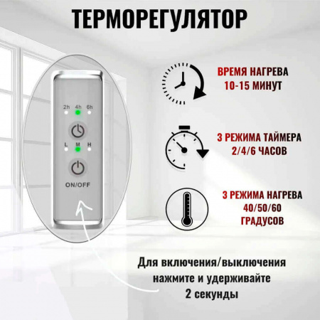 Полотенцесушитель с греющим кабелем ПЭК 20 кв П 80х50см 