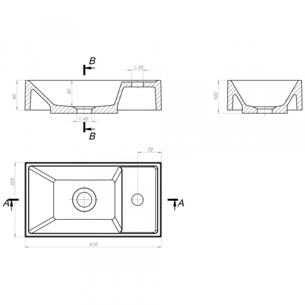 Раковина мебельная Versalia Bazis 40