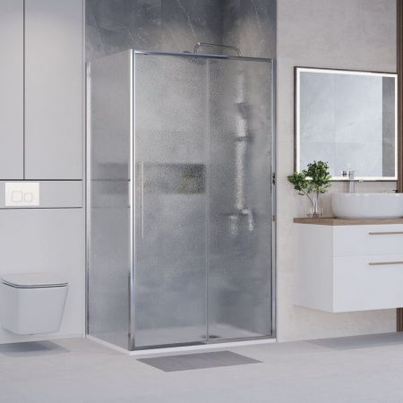 Душевое ограждение 120х90х195 ПРЯМОУГ без подд проф ХРОМ стекло (5мм) ШИНШИЛЛА NG-65-12CH + CH90-34