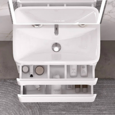 Тумба в ванную комнату подвесная NICE 70.2Y БЕЛЫЙ Soft Touch под умывальник NICE 70 (9595-70)