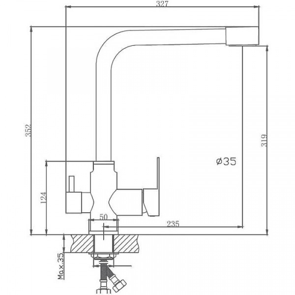 Смеситель для кухни Haiba HB76802  Смеситель для кухни Haiba HB76802