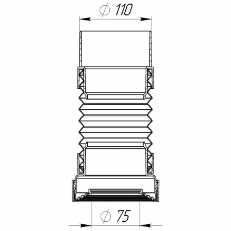 Удлинитель гибкий для унитаза с фановым выпуском 110мм, 290-330мм T712-21-MR (21)