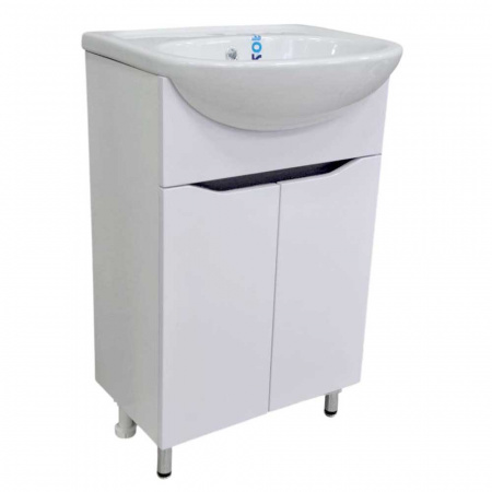 Тумба в ванную комнату СЛОТ 596 Белый/встав.Антрацит под умывальник УЮТ 60 (2дв)