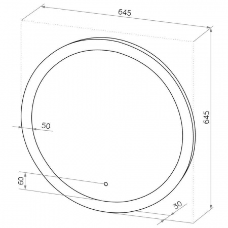 Зеркало РИНАЛЬДИ/Rinaldi 64,5 D645мм (LED-подсветка, сенсорный выключатель)