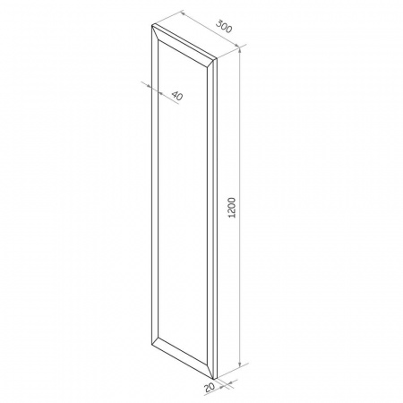 Зеркало РЕТТА ЧЕРНОЕ 300х1200мм