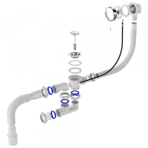 Сифон для ванны Aquant 1 1-2х40 мм V312-18-MR комплектация