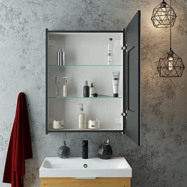 Зеркало cо шкафом Континент Mirror Box black 60