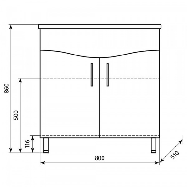 Тумба напольная AquaLine Аркадия 80 размеры