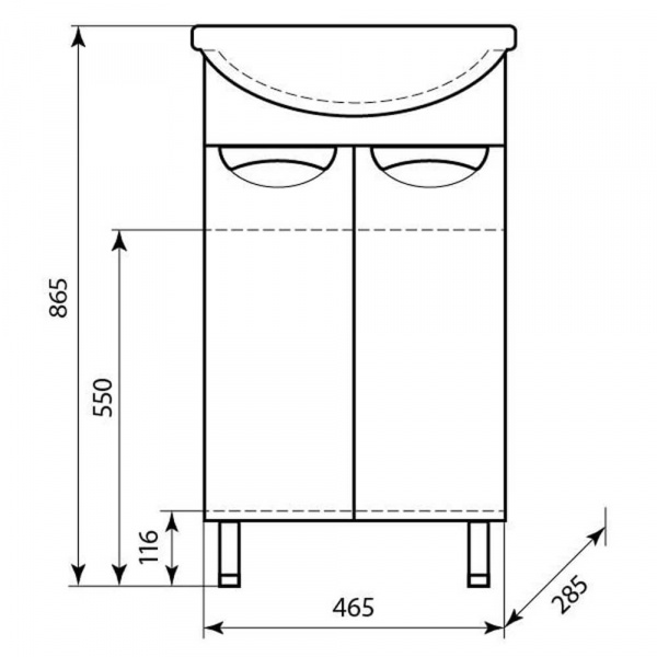 Тумба напольная AquaLine Ладога 50 размеры