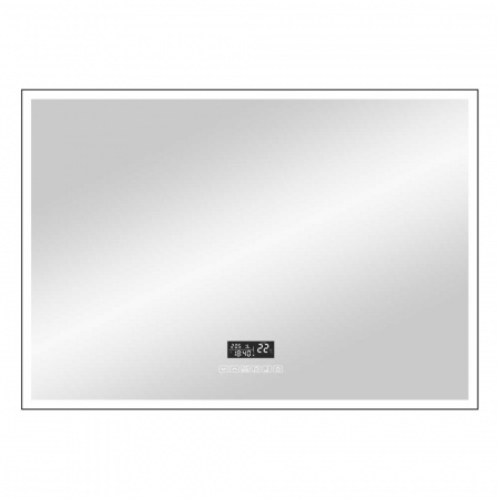 Зеркало FRAME 1000х700мм МФП(LED-подсвет,музыка,часы,термометр,подогрев, алюминиевый профиль ЧЕРНЫЙ)