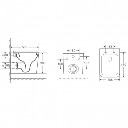 Унитаз подвесной ALKORA TORMENTA безободковый, сиденье легкосъемное тонкое, дюропласт, микролифт