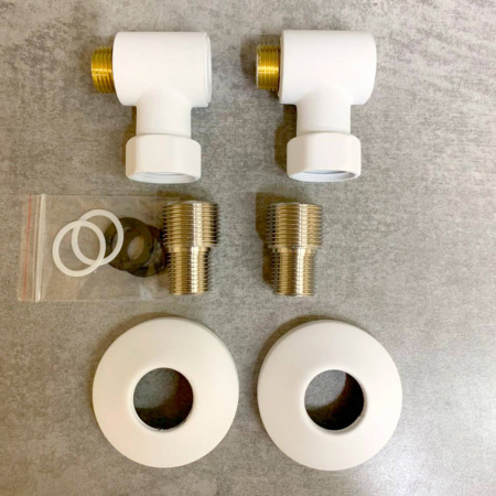 Комплект углов для полотенцесушителя 3/4"- 1/2" БЕЛЫЙ (для НК)