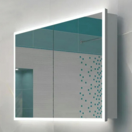 Шкаф зеркальный ПРАКТИК 100 с подсветкой (1000х800х125мм)