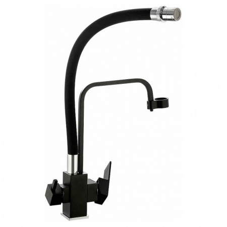 Смеситель на мойку с гибким изливом, с выходом под фильтр HAIBA HB76857 ЧЕРНЫЙ (лат., картр. 35м) Смеситель на мойку с гибким изливом, с выходом под фильтр HAIBA HB76857 ЧЕРНЫЙ (лат., картр. 35м)