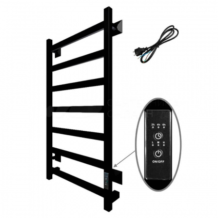 Полотенцесушитель с греющим кабелем ПЭК СП20 кв 80х40см черный ВГП