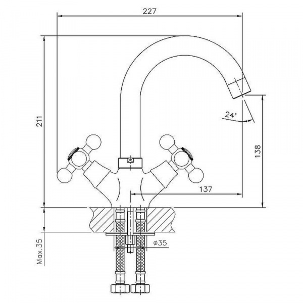 Смеситель для раковины Haiba HB1219 размеры Смеситель для раковины Haiba HB1219 размеры