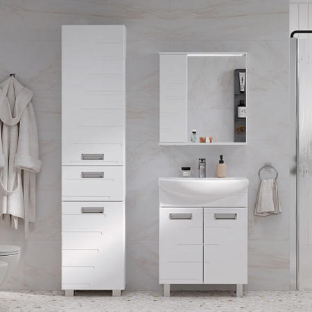 Шкаф зеркальный JOLI 60 ЛЕВЫЙ с подсветкой (600х146х700мм)