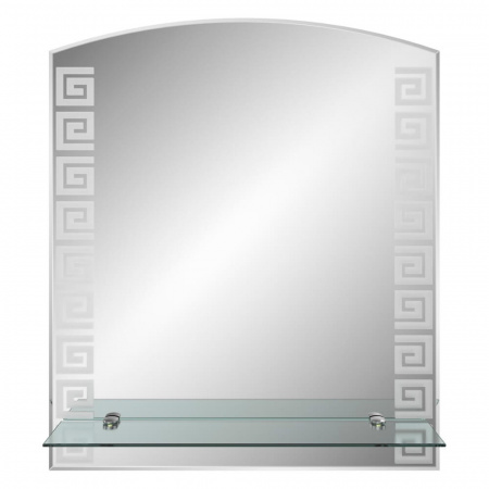 Зеркало ГЕРМЕС 535х620мм с матированным рисунком, полкой 500мм