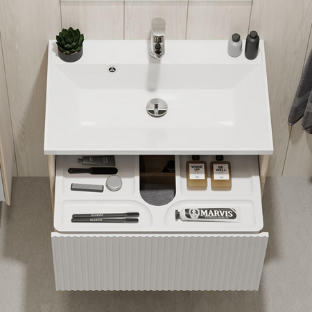 Тумба в ванную комнату подвесная TOSSONY 70 СОНОМА СВЕТЛАЯ под умывальник CLASSICA 70 / Cлим 70