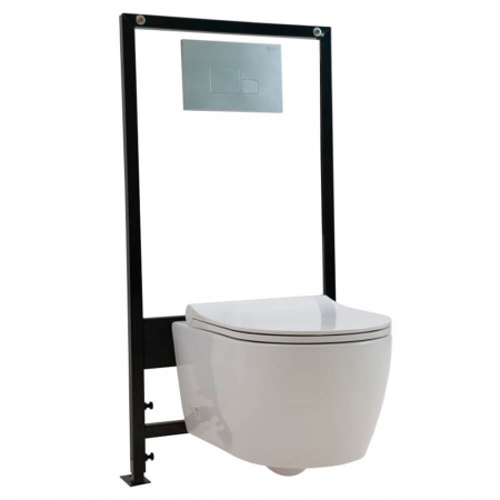 Унитаз подвесной Quarter Bath DEEP безободковый, сиденье легкосъемное тонкое, дюропласт, микролифт