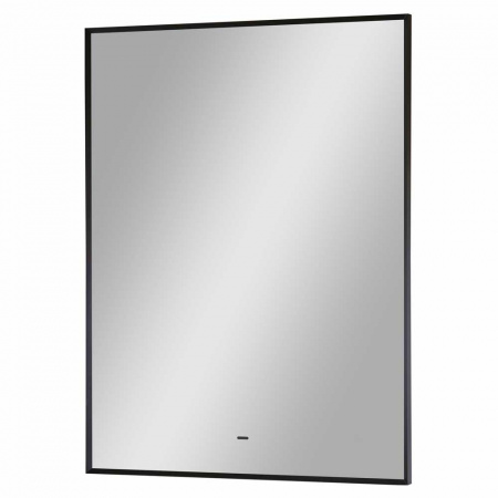 Зеркало МЕРИДИАН/Meridian 60 600х800мм(LED-подсв., беск.сенс.выкл, ореол ТЕПЛАЯ под, рама ал ЧЕРНАЯ)