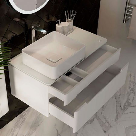 Тумба в ванную комнату подвесная SHINE 90 под умывальник ДЖОЙ 46