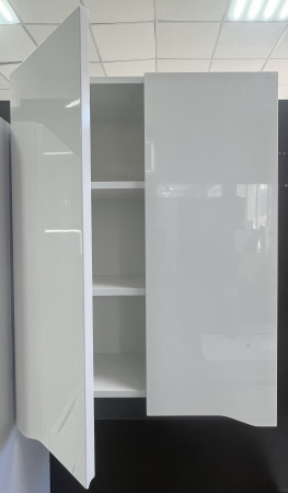 Шкаф настенный ИНТЕГРО 600 Белый/встав.Антрацит (2дв)